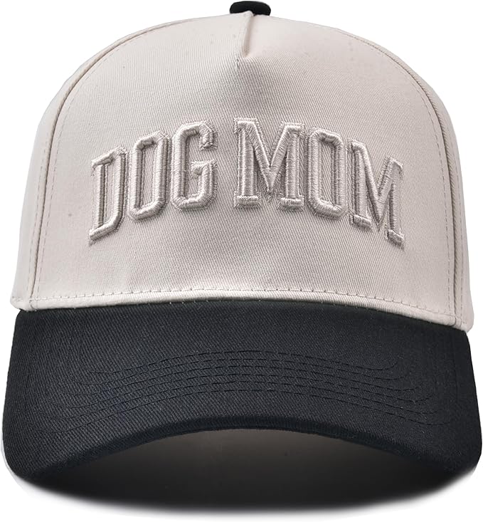 Dog Mom Hat- 3D Embroidered Puppy Mama Hat Adjustable Cotton Baseball Caps for Dog Lovers