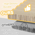 Cat Scratch Pad with Catnip, 3 Packs Corrugated Cardboards Cat Scratcher Pads for Indoor Cats, Durable Scratching Board for Small Medium Cats Kitten, Suitable for Cats to Rest, Grind Claws and Play