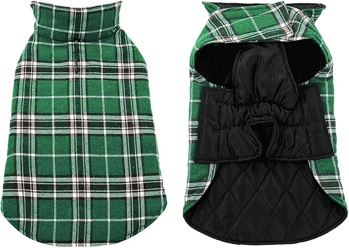 MIGOHI Dog Coat, Warm & Waterproof Winter Jacket for Small Medium Large Dogs, Reversible Dog Jacket, Green XL