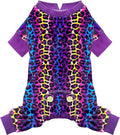 KYEESE Dog Pajamas Velvet Dog Pajamas Small Sized Dogs Soft Dogs Clothes Pjs with Leopard Pattern Stretchy Pet Jammies Coat Comfy Pet Onesie Costume, X-Large