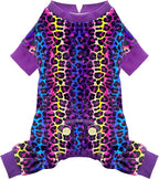 KYEESE Dog Pajamas Velvet Dog Pajamas Small Sized Dogs Soft Dogs Clothes Pjs with Leopard Pattern Stretchy Pet Jammies Coat Comfy Pet Onesie Costume, X-Large