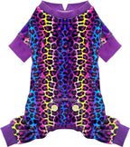 KYEESE Dog Pajamas Soft Dogs Clothes Pet Coat Velvet Dog Pajamas Small Sized Dogs Comfy Doggie Jammies Onesie Stretchy Doggie Pjs Pet Costume with Leopard Pattern, Small