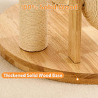 Modern Cat Tree Tower for Large Cat with Scratching Post for Indoor, 46 inch Multi-Level Solid Wood Cat Tower with Handwoven Beds, Scratching Boards, Scratcher Ball, Dangling Balls