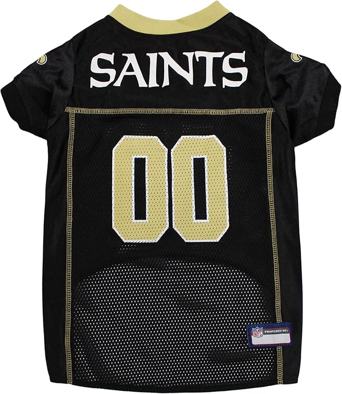 Pets First NFL New Orleans Saints Dog Jersey, Size Small, Football Shirt Costume for Pet, Dog Sports T-Shirt, NFL Team Clothing for Cats, Licensed Pet Apparel Available in 7 Sizes and 32 Teams