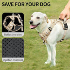 HEELE Dog Harness, No Pull Adjustable Padded Reflective Harness for Small Medium Large Dogs with Handle for Walking Training,Camo Tan, L
