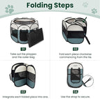 Love's cabin Pet Puppy Dog Playpen, Small Dog Tent Crates Cage Indoor/Outdoor, Portable Playpen for Cat, Foldable Pop Up Dog Kennel Playpen with Carring Case, Removable Zipper Top, Moss Green