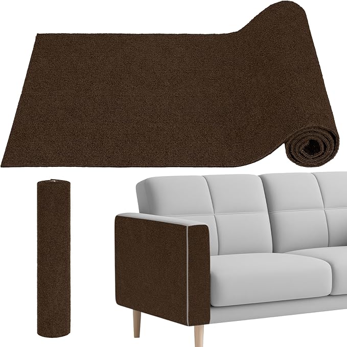 Cat Scratch Couch Furniture Protector, Self-Adhesive & Cuttable Furniture Scratch Protector Pad, Wear-Resistant Wall & Sofa Guard, Multi-Functional Cat Scratcher Brown