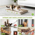 Cat Scratcher, Triangle Cat Scratching Board for Indoor Cats, 6 Usable Sides Cardboard Cat Scratcher with Catnip
