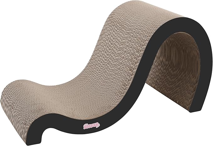 CSR1013A Kona 27" Modern Cardboard Double-Sided Wave Cat Scratcher with Catnip, Ink