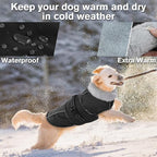 Lelepet Warm Dog Coat Reflective Dog Fleece Vest Waterproof Jacket Windproof Winter Cold Weather Coats with Adjustable Buckle Jackets for Dogs, Black, M