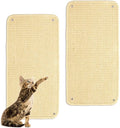 Huakaile Sisal Cat Scratch Pad for Indoor Cats, 19.6" x 9.8" Mountable Cat Wall Scratcher Carpet, Perforated Cat Scratch Furniture Protector for Couch Corner Door Sofa Climbing Hanging (2 Pack)