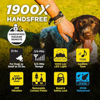 Dogtra 1900X Handsfree E-Collar for Dog Training - 3/4 Mile Range, for Dogs 35 lbs+, Waterproof, 100 Stimulation Levels, Vibration, Tone, Rechargeable - Hands-Free Remote for Dog Owners and Trainers