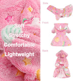 Dog Sweater Fleece Dog Hoodie Winter Puppy Clothes for Small Dogs Boy Girl Pet Hoodies Cold Weather Doggie Coats Fall Doggy Sweatshirt for Chihuahua Yorkie Cat Sweater Costume, Pink Rainbow, XS