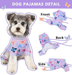 Dog Pajamas Spring Summer Dog Clothes for Small Medium Dogs Girl Boy Cute Soft Puppy Pjs Clothes Doggie Onesies Cat Pet Jammies Outfit (Violet,2XL)