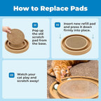 Best Pet Supplies Catify Cat Scratcher, Fun Interactive Scratchers, Posts, Poles, Claw Safe, Furniture Saver Indoor Play Support Natural Cat Behaviors Heavy Duty - 3 Pack Round, 10 x 10