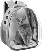 Cat Carrier Backpack, Pet Carrier Backpack Front Pack for Small Medium Cat Puppy Dog Carrier Backpack Bag Space Capsule, Airline-Approved Pet Carrier for Travel Hiking Walking Camping (Grey)