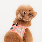 Puppia Kealoha Dog Vest Harness B (Step-in) Fashionable Flower Pattern Spring Summer Harness for Small and Medium Dogs, Pink, Small