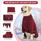 Dog Winter Coat for Small Medium Large Dog for Run Walk Sleep Warm Fleece Pet Sweater & Windproof Pajamas Snow Jacket XS Red