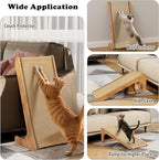 L Shaped Sisal Cat Scratcher - 28 Inch Cat Scratch Ramp for Indoor Cat use,Vertical Cat Scratching Post,Wooden Climbing Kitten/Cats Furniture(Large)