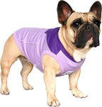 iChoue French Bulldog Summer Cooling Shirt for Dogs UV Sun Protection Vest Sleeveless Breathable Tank Top English Pug Purple - Large