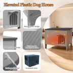 Insulated Dog House Outdoor Weatherpoof Plastic Dogs Houses Indoor Waterproof Stray/Pet Dog Shelter Outside for Medium and Small Dogs