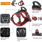 No Pull Dog Harness Adjustable Reflective Oxford Easy Control Medium Large Dog Harness with A Free Heavy Duty 5ft Dog Leash