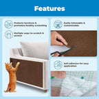 Best Pet Supplies Catify Cat Scratcher, Fun Interactive Scratchers, Posts, Poles, Claw Safe, Furniture Saver Indoor Play Support Natural Cat Behaviors Heavy Duty - Brown, 39.4 x 15.8
