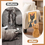 Sisal Cat Scratcher Mat, Cat Wall Scratcher for Indoor Cats, 23.6x15.7 Inch Cat Scratch Pad with Hook & Loop, Wall Mounted Cat Scratching Post to Protect Couch and Carpet（Monarch Cat）