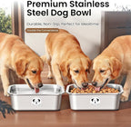 2 Pcs Stainless Steel Dog Bowls for Large Dogs, High Capacity Metal Dog Food Bowls, Food and Water Bowl for Large, X-Large, and Big Dogs 1.25 Gallons