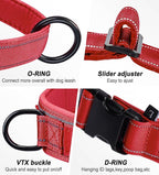 Red No Pull Dog Harness for Small Medium Large Sized Dog, Reflective Escape Proof Adjustable Dog Harnesses with 2 Patch, M