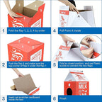FluffyDream Cat Scratcher Cardboard, Scratching Pad House Bed Furniture Protector, Infinity Shape, Curved (Red, Milk Box)