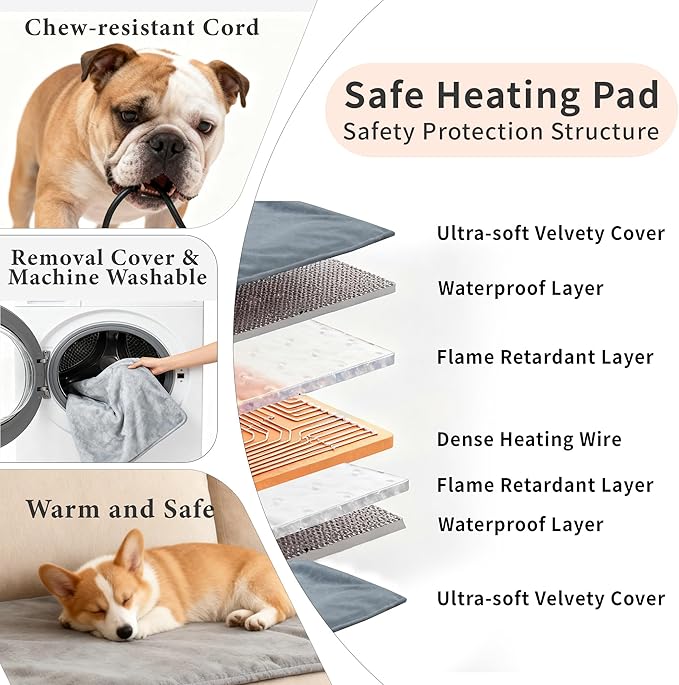Heated Dog House for Outside Weatherpoof Plastic Dog Houses Outdoor Indoor Waterproof Feral/Pet Dog Shelter for Medium and Small Dogs (Grey)