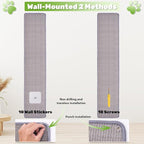Natural Sisal Cat Scratcher Mat, Wall Scratcher Carpet, Cat Climbing Wall, Large Tall Scratching Post, Sofa Protector, Scratching Mat Pad for Indoor Cats (Gray, 78.7" Lx15.7 W, 1PC)