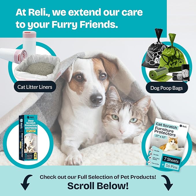 Reli. Cat Scratch Furniture Protector (6 Pack - Combo Pack - M, L, XL Sizes) Double Sided Cat Scratching Pads/Couch Protector from Claws | Clear Anti Scratch Furniture Shield