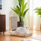 Small Cat Scratcher, L Shaped Cat Scratch, Wall Mounted Cat Scratching Board, Cat Cardboard Scratcher, Vertical Cat Scratch Ramp for Indoor Cat (16.9 Inch)