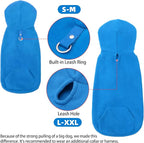 EXPAWLORER Dog Hoodie Fleece Sweater Vest, Hooded Dog Sweatshirt Fall Winter Pet Clothes with Leash Ring, Sleeveless Warm Cozy Puppy Clothing for Cat Small Medium Large Dogs Girl Boy, Blue M