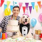 Dog Tuxedo Bandana Collar with Bow Tie, Adjustable Formal Suit Costume for Small Medium Large Dogs, Wedding Engagement Birthday Pet Outfit (Medium)