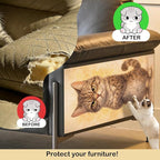 Nuxovilar Cat Scratch Pad 15.3x23.6 Inches Polyester Synthetic Fiber, Grumpy Tabby Cat Print, wall Scratcher, Scratching mat, Home Decor, Living Room, Game Room (2pcs)