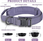 COOYOO Dog Collar,3 Piece Set Tactical Dog Collars, Adjustable Military Training Nylon Dog Collar with Control Handle and Heavy Metal Buckle for Medium and Large Dogs