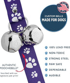 PoochieBells Dog Doorbell, Dog Potty Training Bells, Dog Safe USA-Made w/Perfect Sound,Dog Trainer Approved, Housetraining Made Easy & Quick, Sig Tracks Purple