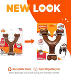 Nylabone Ergonomic Hold Wishbone Power Chew Toy for Dogs, Dog Toys for Aggressive Chewers, Bison Flavor, Large - Up to 50 lbs, 1 Count