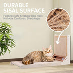 Sisal Cat Scratchers for Indoor Cats, 26.8'' L-Shape Cat Scratching Board, Solid Wooden Cats Scratch Pad with Mouse Toy, Large Cats Scratching Posts to Protect Furniture(Vertical Scratcher)