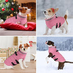 Dogcheer Dog Coat with Harness, Waterproof Dog Jacket Adjustable Winter Coat with Zipper, Christmas Puppy Snow Jacket Fleece Sweater for Small Medium Large Dogs - Light Pink M
