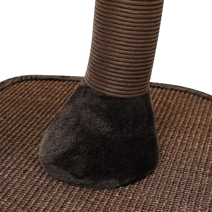 63.8in Large Multi-Level Cat Tree, Multi-Level Cat Tower Cat Climbing Frame 22 Lbs Weight Capacity Padded Top Platform Leaf-Shape Hammock Flower-Shape Plush Balls for Homes, Pet Stores
