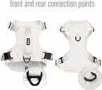 TUG Dog Harness with 2 Leash Connection Points | Adjustable, Padded, Lightweight | Handle on Back | No-Pull Front Clip (XL, Cream)