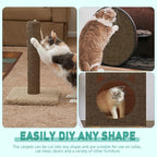 Cat Scratch Furniture Protector for Couch, Wall & Door Guard, Trimmable Self-Adhesive Scratch Pad, DIY Climbing Mat, Deterrent, Scratching Post Replacement (39.4''x15.8'', Brown)