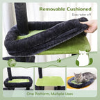 Globlazer Cat Tower for Indoor Adult Cats, 50-inch Heavy Duty Cat Tree House for Big Cats with Extra-Large Padded Platform, Sisal Scratching Board, 2 Large Condos, F50, Dark Grey