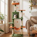 PETSITE Multi-Level Cat Tree, 58 Inches Tall with Sisal Scratching Posts, Condo, Hammock, Dangling Balls, Jumping Platforms, and Cozy Top Perch, Ideal for Indoor Cats to Play and Rest (Green)