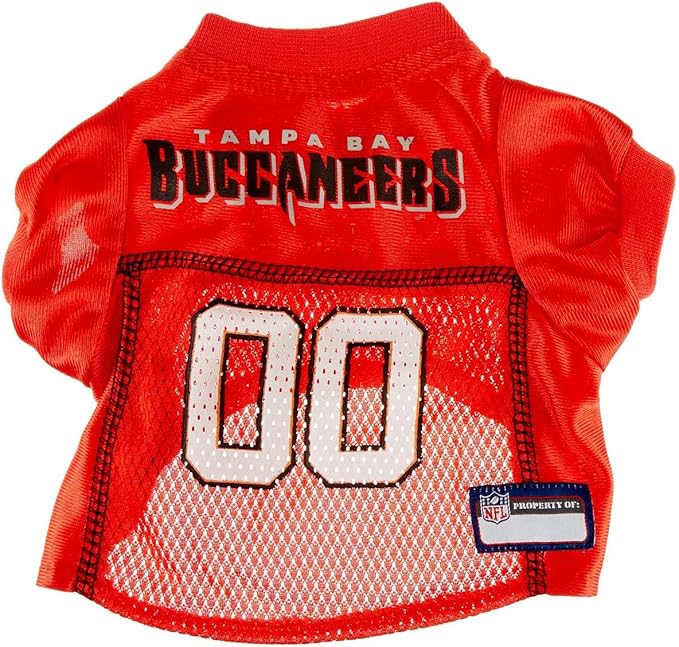 Pets First NFL Tampa Bay Buccaneers Dog Jersey, Size X-Small, Football Shirt Costume for Pet, Dog Sports T-Shirt, NFL Team Clothing for Cats, Licensed Pet Apparel Available in 7 Sizes and 32 Teams