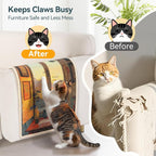 3-in-1 Sisal Cat Scratcher Mat 23.6x15.7 – Durable Scratch Rug for Floor & Wall with Sticker Tape, Protects Couch, Carpet & Furniture, Anti-Slip, Pet-Safe for Indoor/Outdoor Cats, Golden Afterglow
